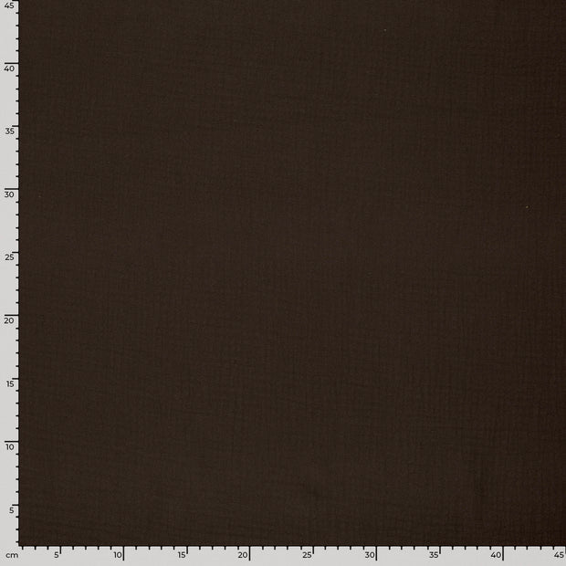 Muslin fabric Unicolour Dark Brown