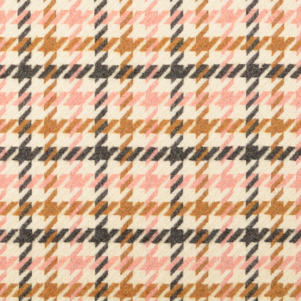 Wool Boucle fabric Pied de poule Old Pink