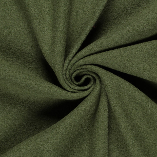 Wool Boucle fabric Olive Green 