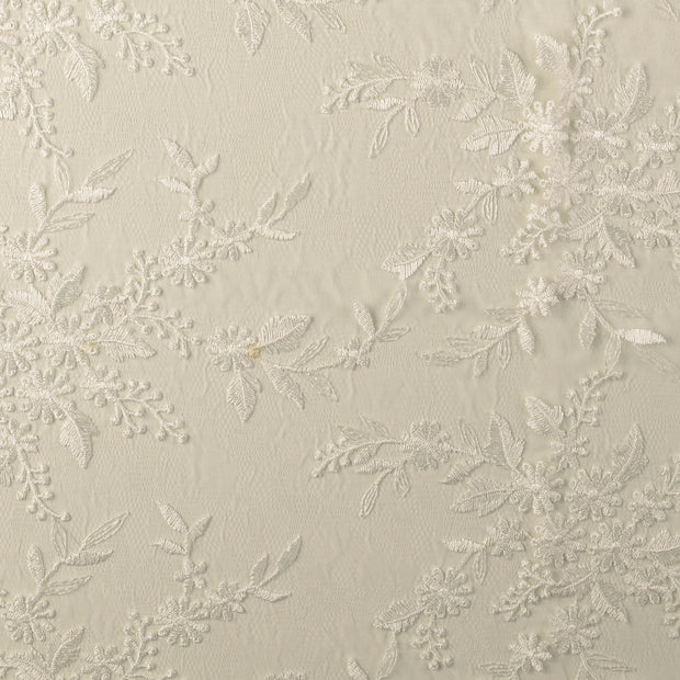Lace fabric Flowers White