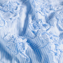 Cotton Poplin with application Stripes Light Blue