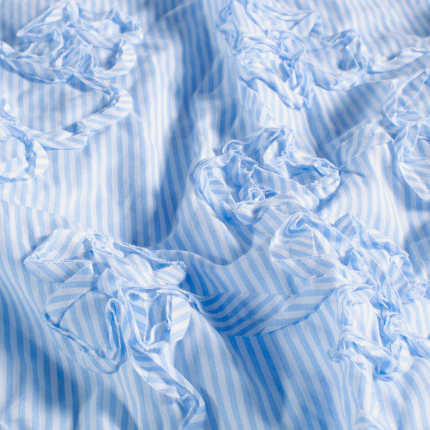 Cotton Poplin fabric Stripes Light Blue