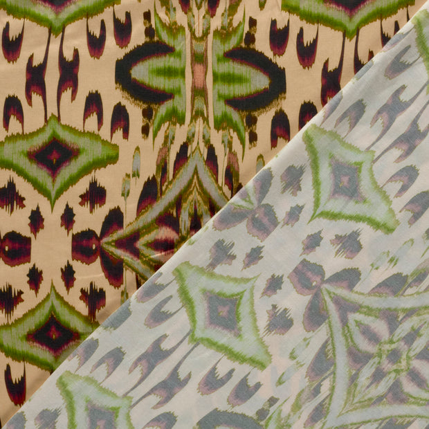 Viscose Satijn stof Abstract bedrukt 