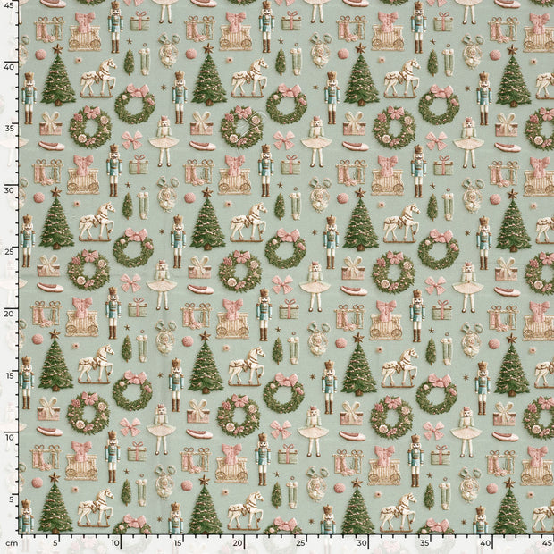Baumwolle Popeline fabrik Weihnachten Mint