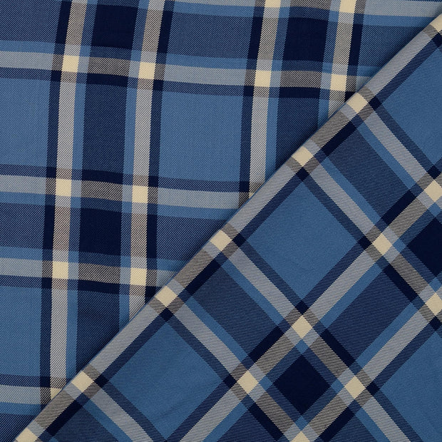 Viscose Poplin fabrik Blau garngefärbt 