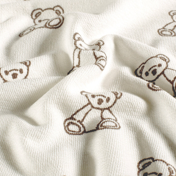 Terry Crepe fabric Bears Off White