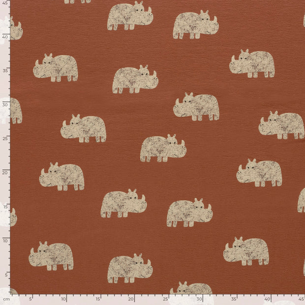 Terry Crepe fabric Rhino Old Pink