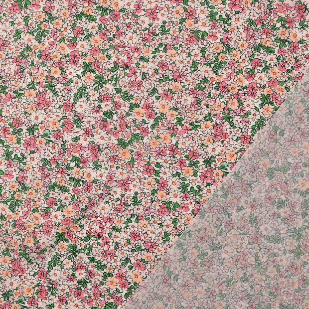 Voile fabric Pink digital printed 