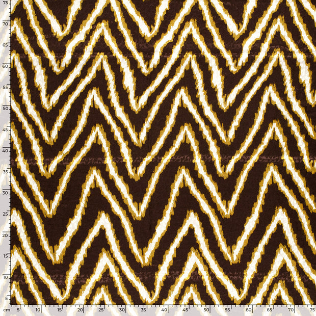 Satin Jacquard fabric Panther Dark Brown