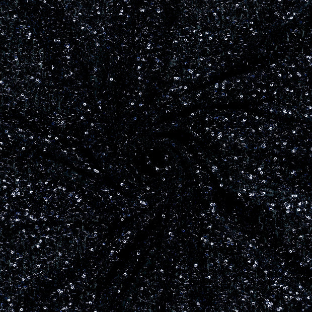 Mesh fabric Navy Sequins 