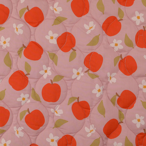 Cotton Poplin fabric Apples Pink