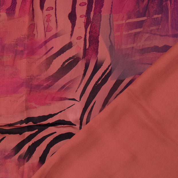 Viscose Poplin fabric Red digital printed 