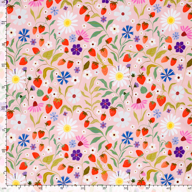 Felpa tela Flores Rosa