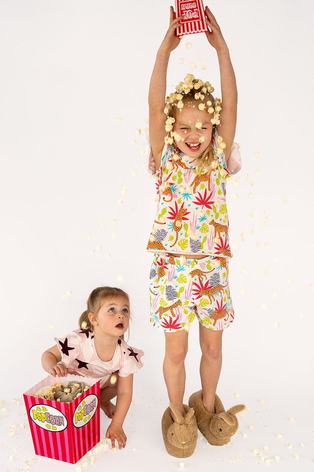 Jersey fabric Stars Off White