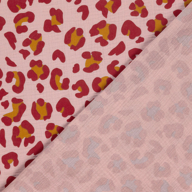 Muslin fabric Panther dyed and printed 