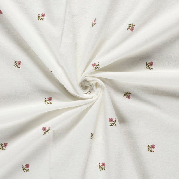 Flannel fabric Off White printed 