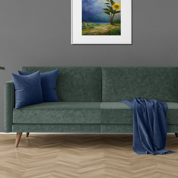 Linen Look fabric Unicolour Petrol