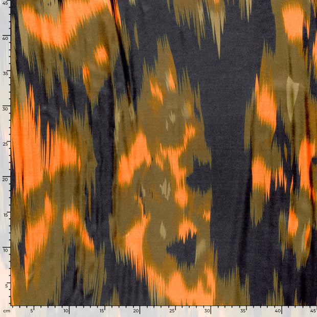 Satin fabric Abstract Navy