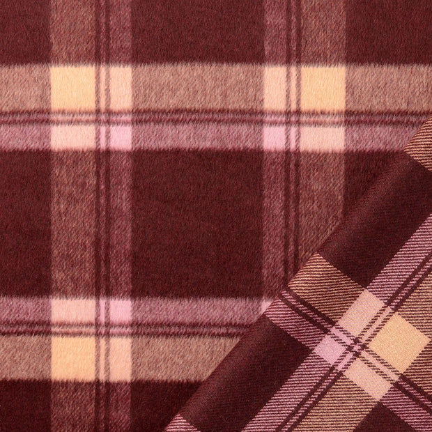 Wool Boucle fabric Bordeaux yarn dyed 