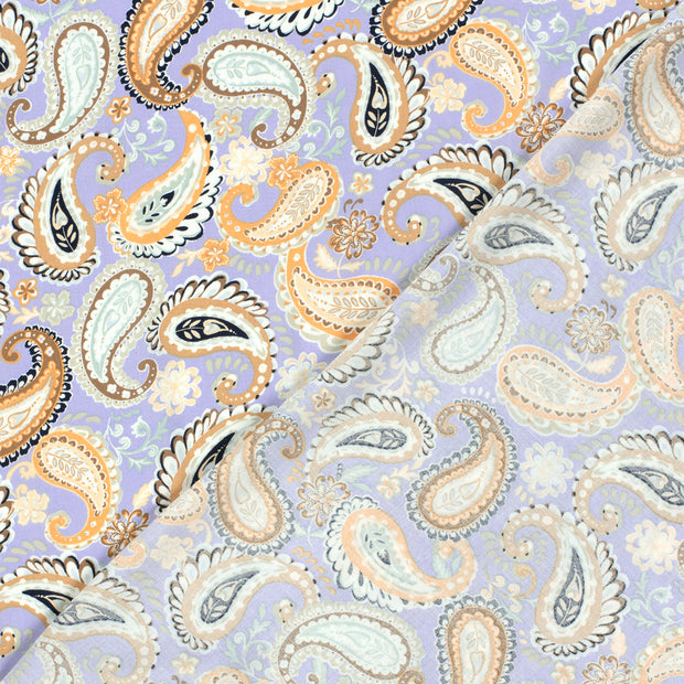 Bamboo Poplin fabric Paisley printed 