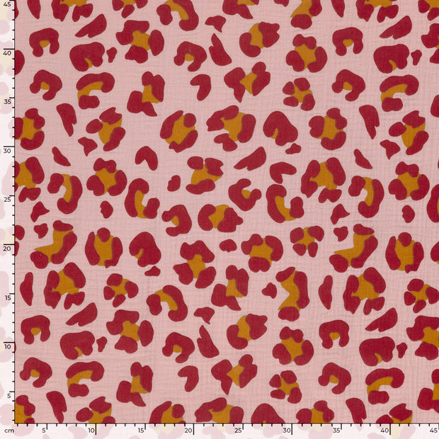 Muslin fabric Panther Old Pink