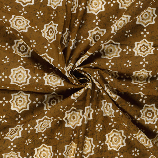 Voile fabric Oker printed 