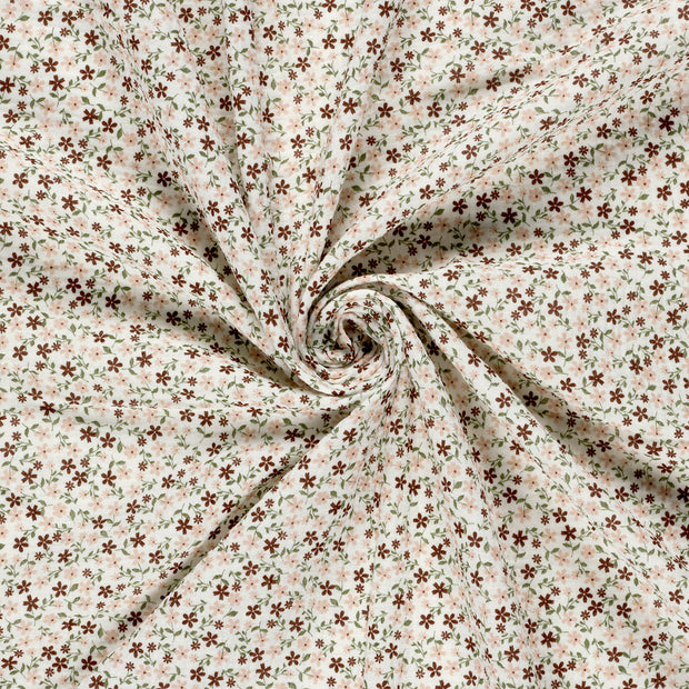 Muslin fabric Off White printed 