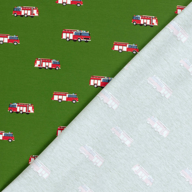 Jersey fabric Firetrucks printed 