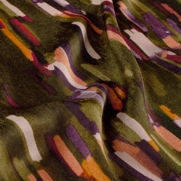 Satin Velvet fabric Abstract Taupe Grey