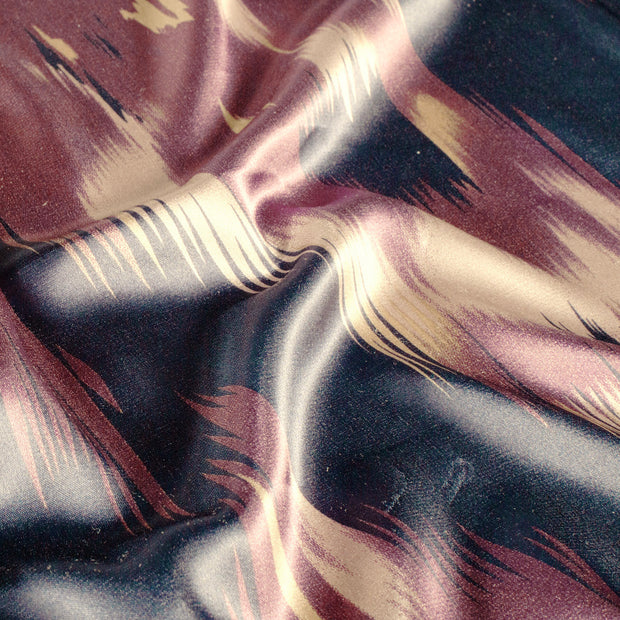 Satin fabric Abstract Aubergine