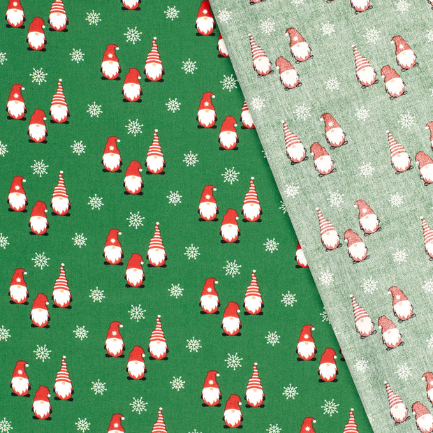 Cotton Poplin fabric Gnomes printed 