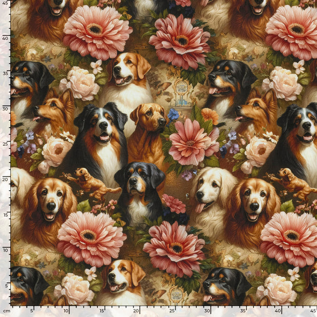 Panama fabric Dogs Multicolor