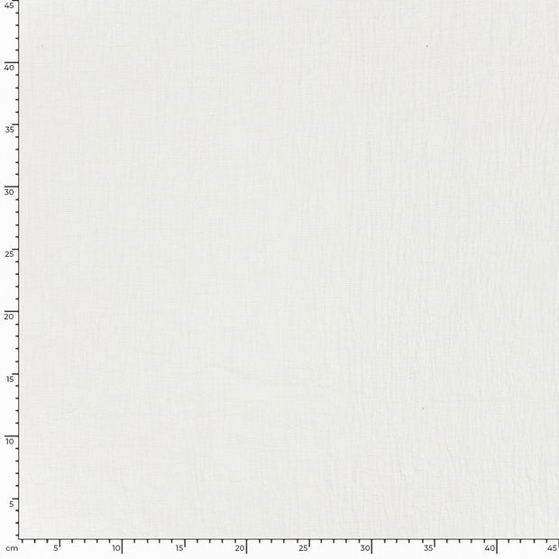 Woven Cotton Linen fabric Leaves Off White
