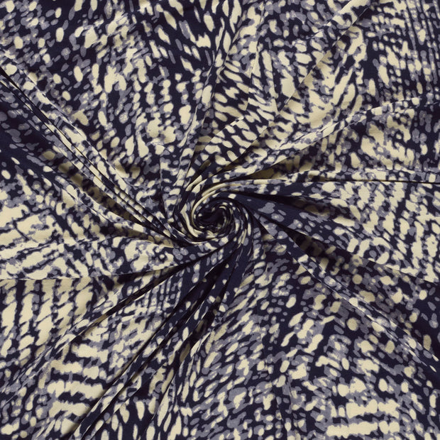 Viscose Vortex Jersey fabrik Marine bedruckt 