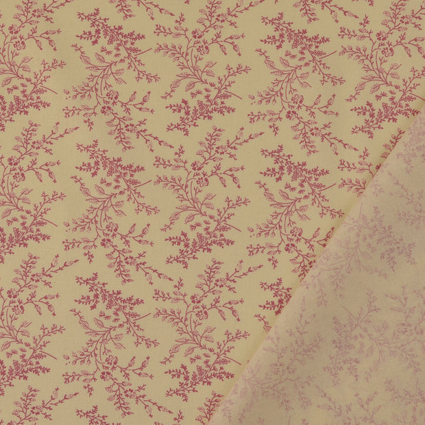 Cotton Poplin fabric Old Pink printed 