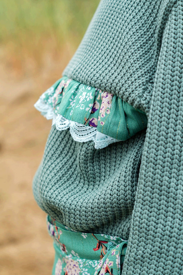 Heavy Knit fabrik Kabelstoff Altes Grün