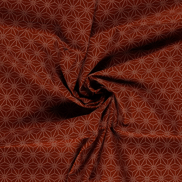 Cotton Poplin fabric Bordeaux printed 