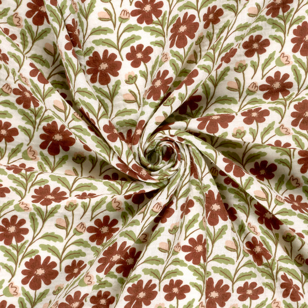 Muslin fabric Off White printed 