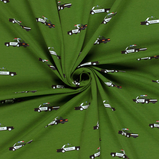 Jersey fabric Khaki Green printed 