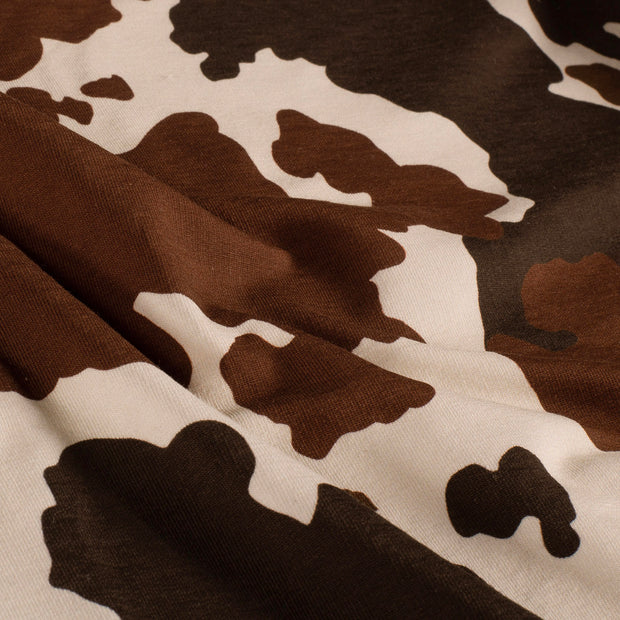 French Terry fabric Abstract Off White