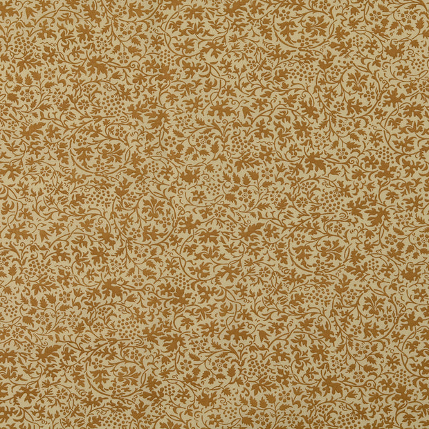 Cotton Poplin fabric Leaves Beige