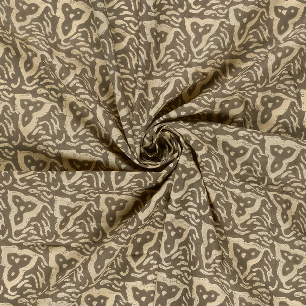 Voile fabric Grey printed 