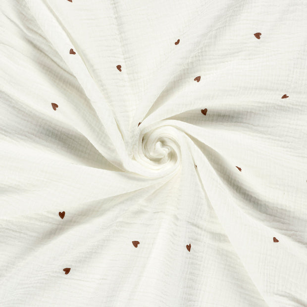 Muslin fabric Off White printed 