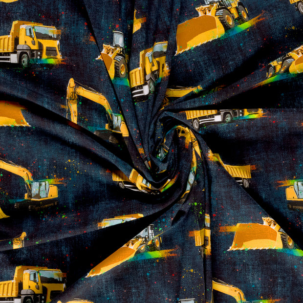 Jersey fabric Navy digital printed 