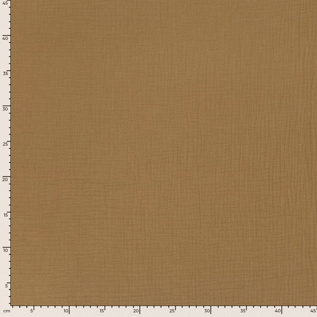 Muslin GOTS organic fabric Unicolour Camel