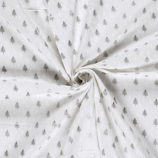 Cotton Poplin fabric White glitter print 