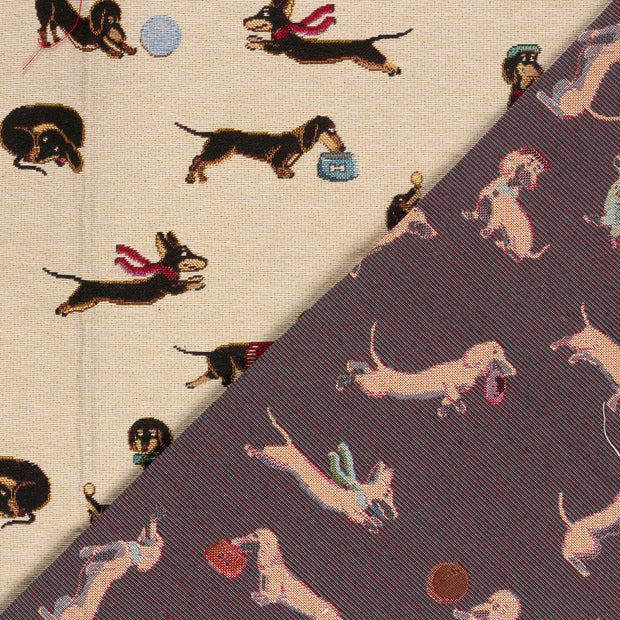 Gobelin fabric Dogs jacquard 