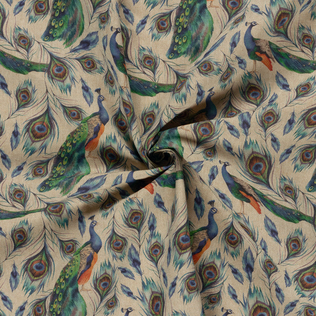Linen Look fabric Cobalt digital printed 