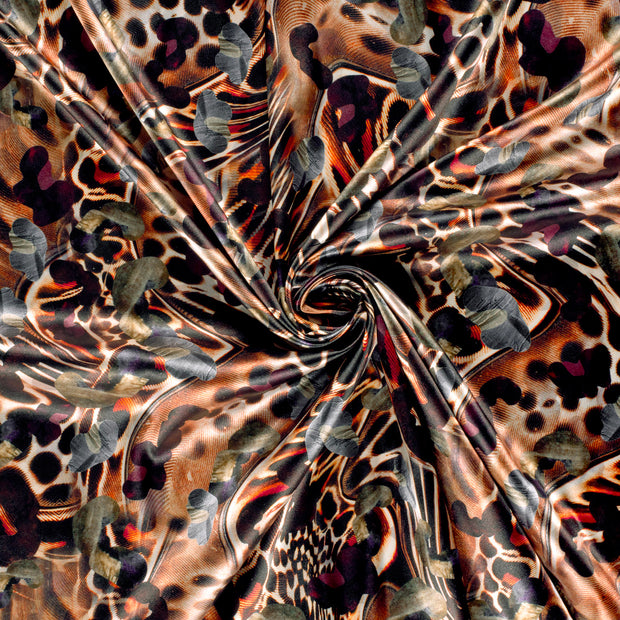 Satin fabric Brique printed 