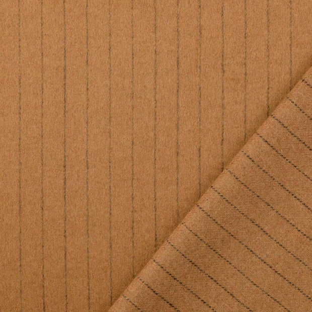 Wool Boucle fabric Brown yarn dyed 